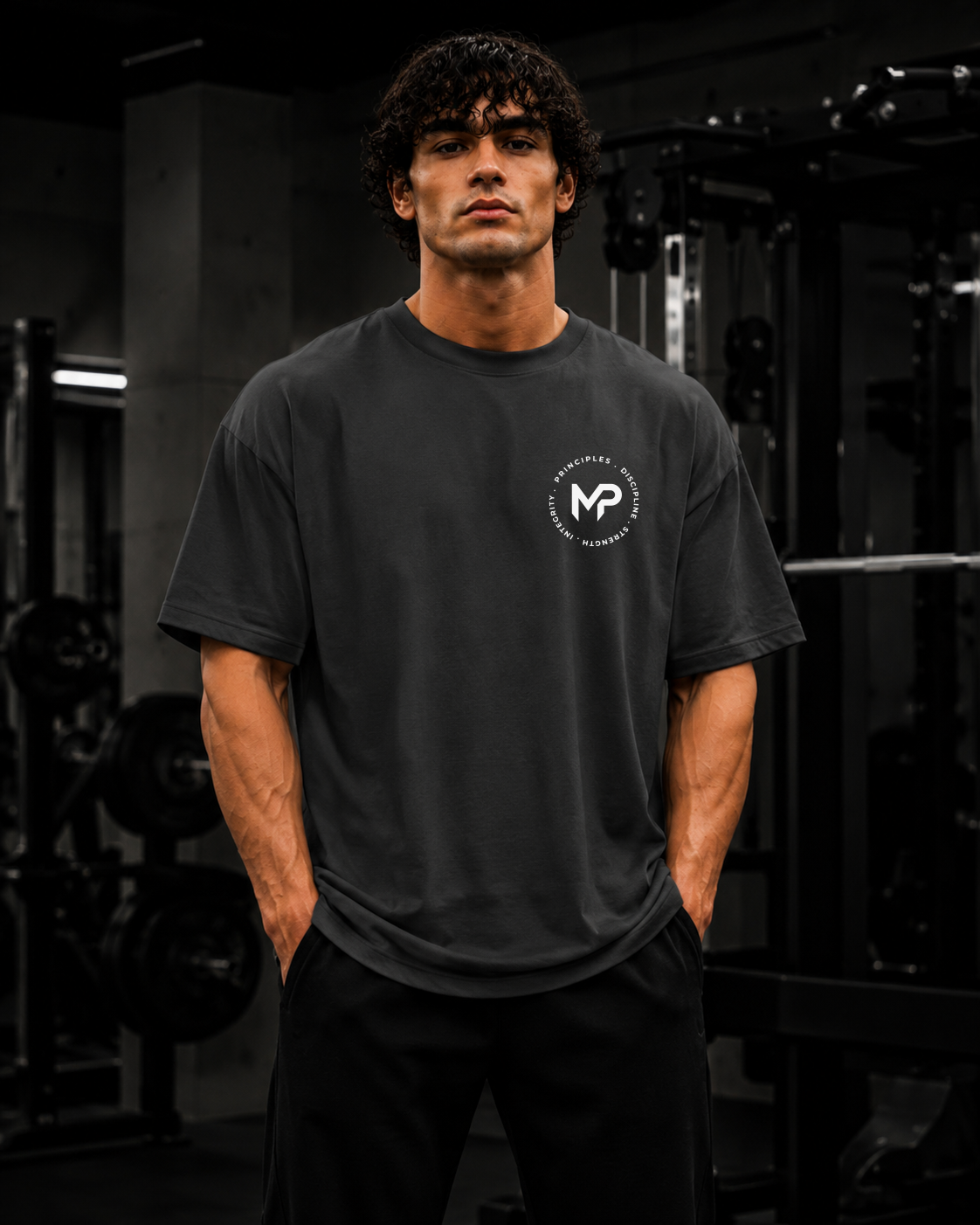 My Principles Logo Graphic T-Shirt Minimalist Oversized Streetwear Cotton Tee for Men & Women